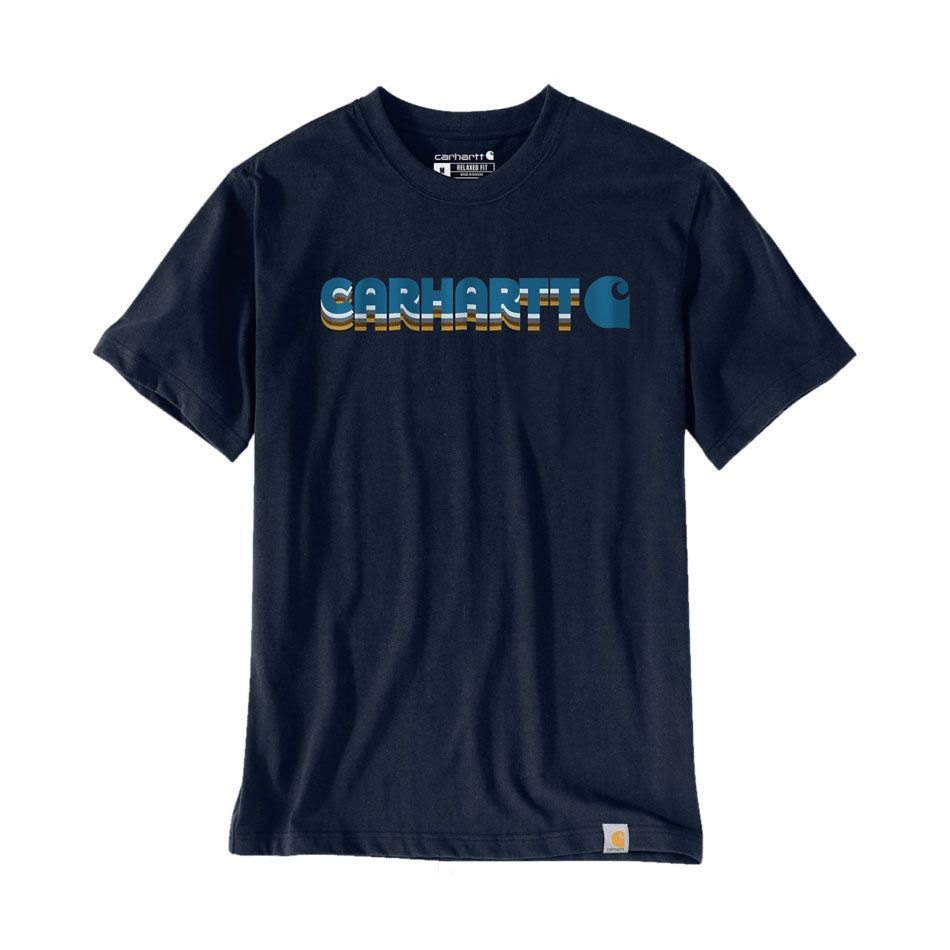 LIGHTWEIGHT LAYERED LOGO GRAPHIC T-SHIRT Navy