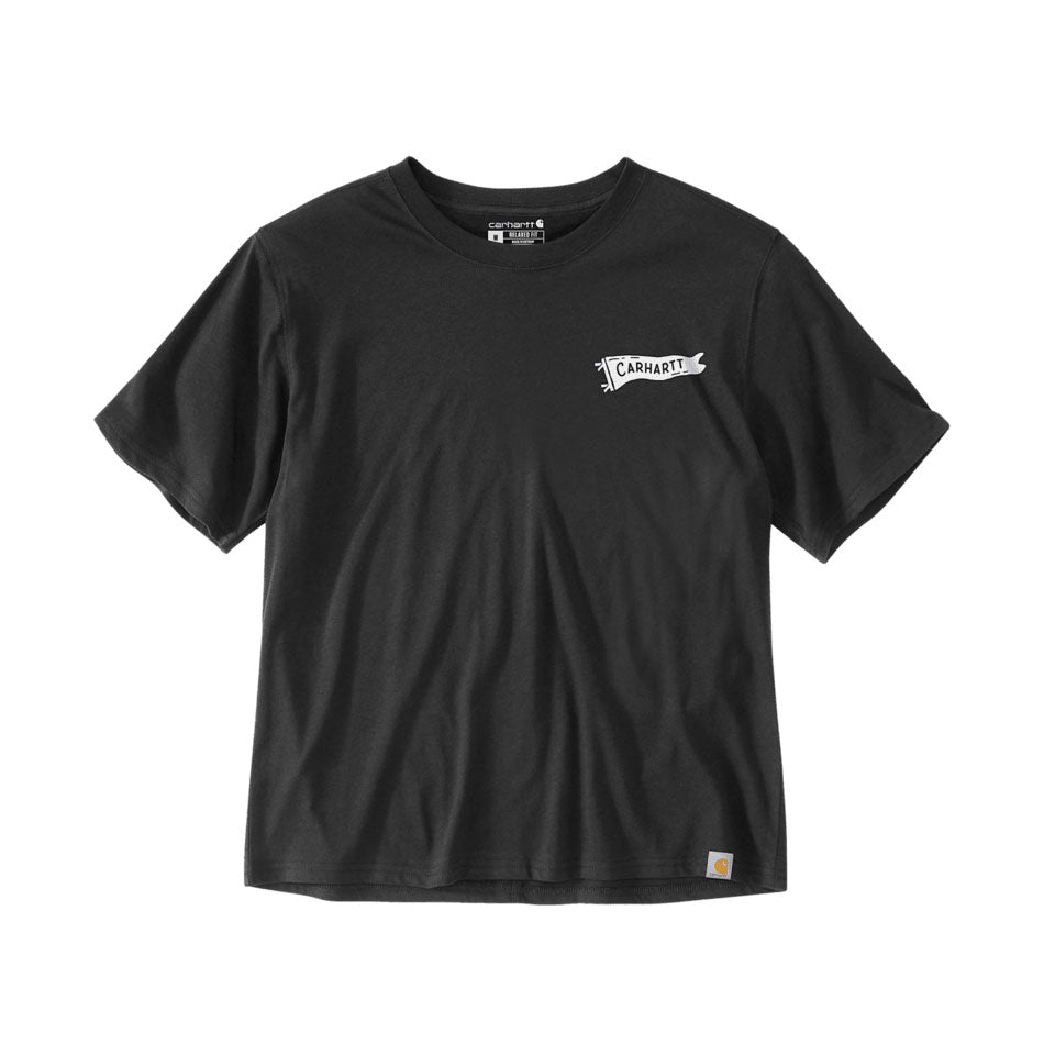 WOMENS TENCEL™ FIBER LOOSE PENNANT FLAG T-SHIRT Black