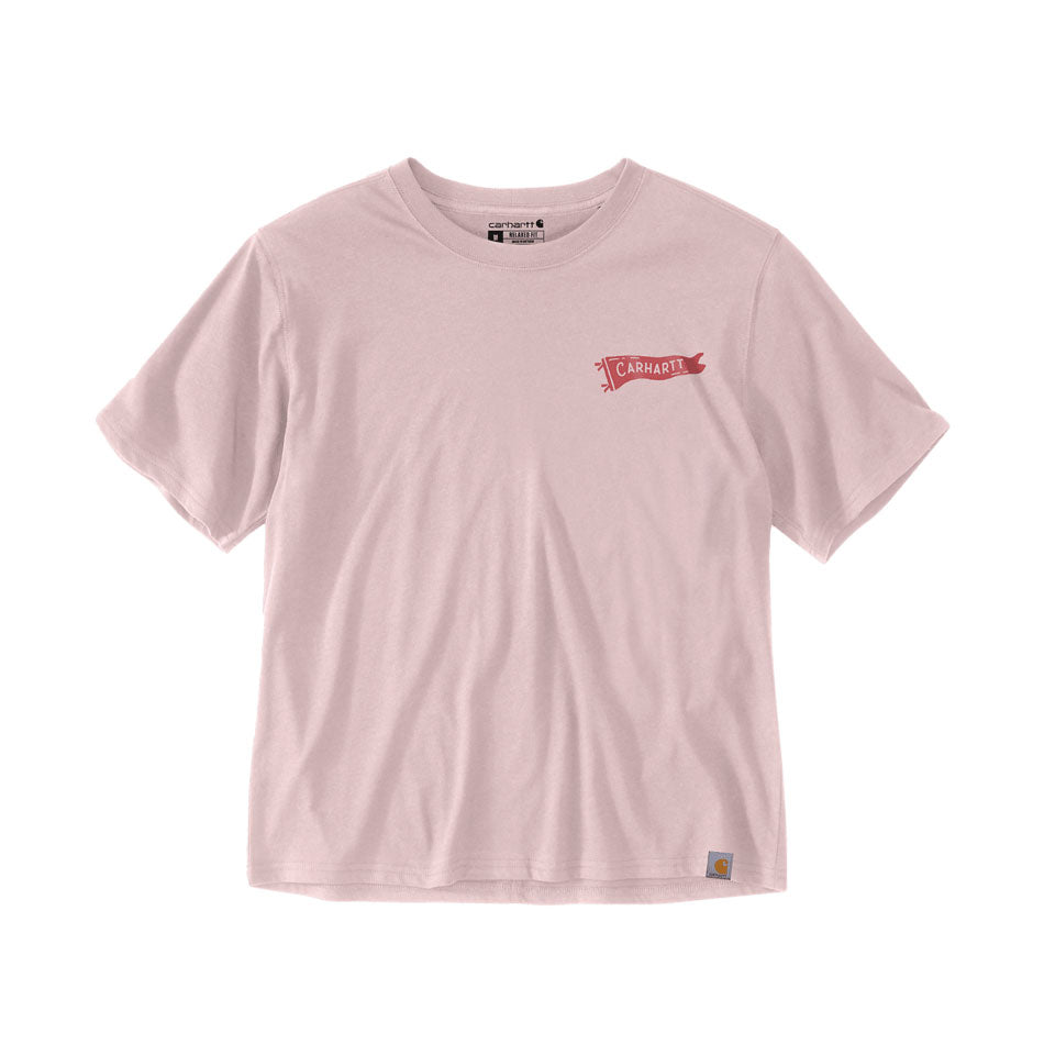 WOMENS TENCEL™ FIBER LOOSE PENNANT FLAG T-SHIRT New Rose
