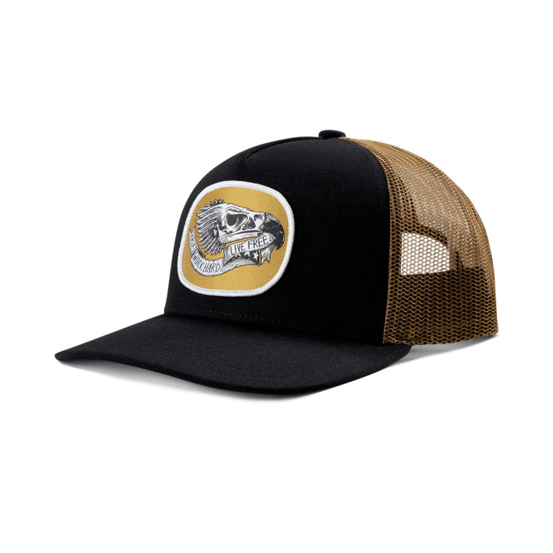 WORK EAGLE SKULL PATCH CAP Black/Gold