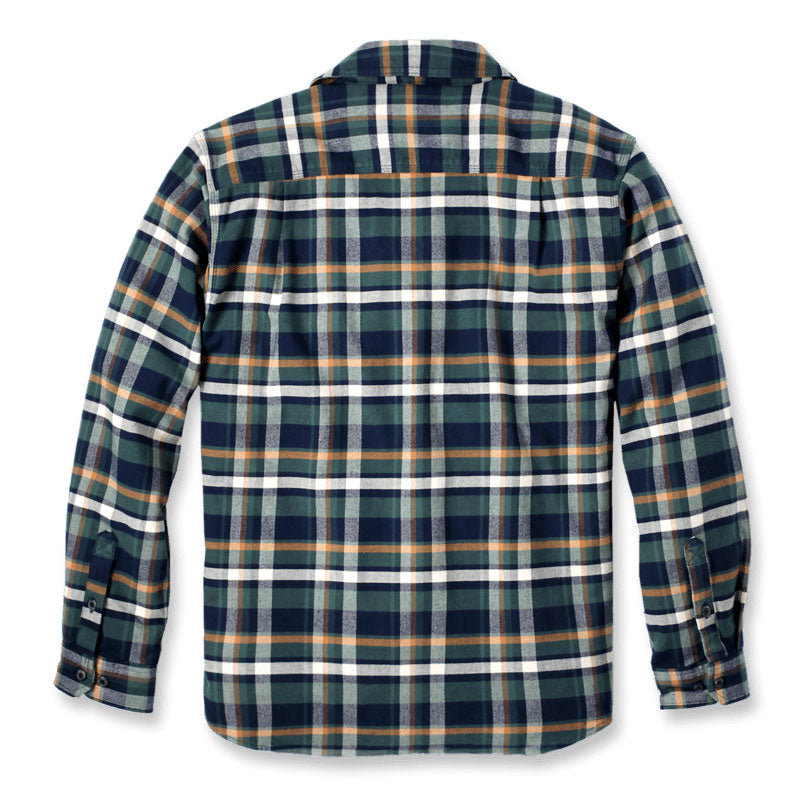 LONG-SLEEVE PLAID FLANNEL SHIRT Navy