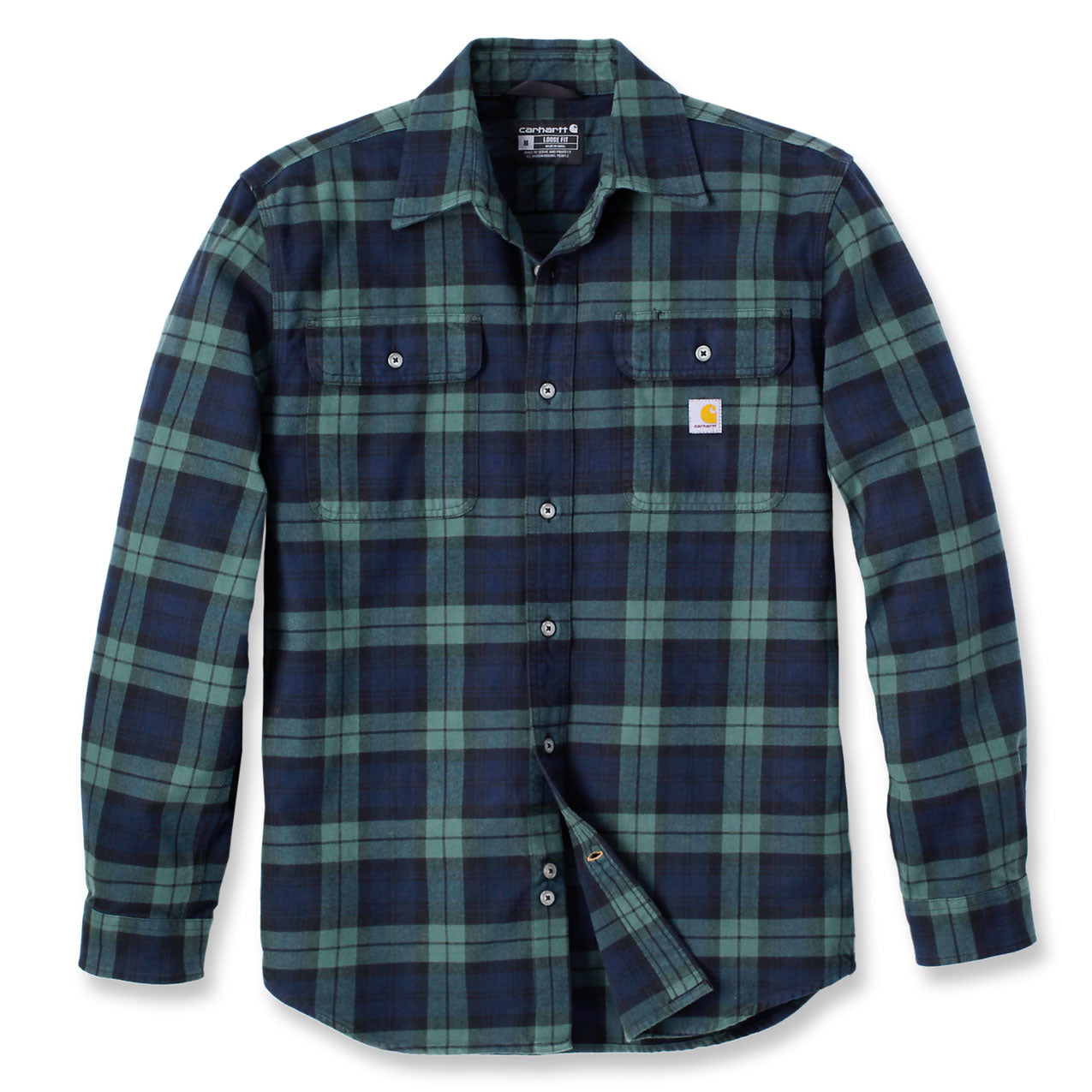 LOOSE FIT HEAVYWEIGHT PLAID FLANNEL SHIRT Frosted Balsam