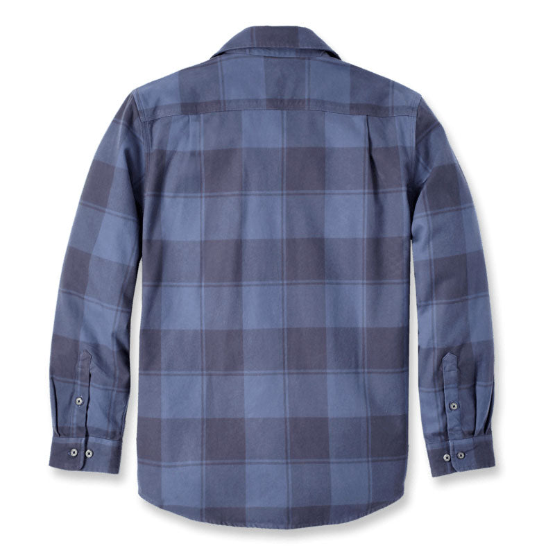 LOOSE FIT HEAVYWEIGHT PLAID FLANNEL SHIRT Navy