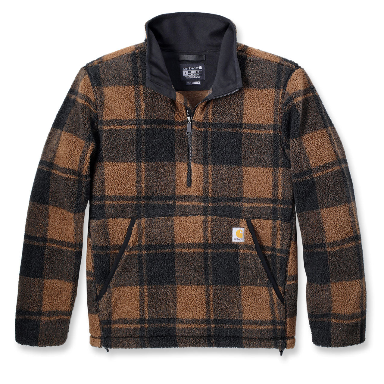 LOOSE FIT FLEECE PULLOVER Carhartt Brown/Black Plaid