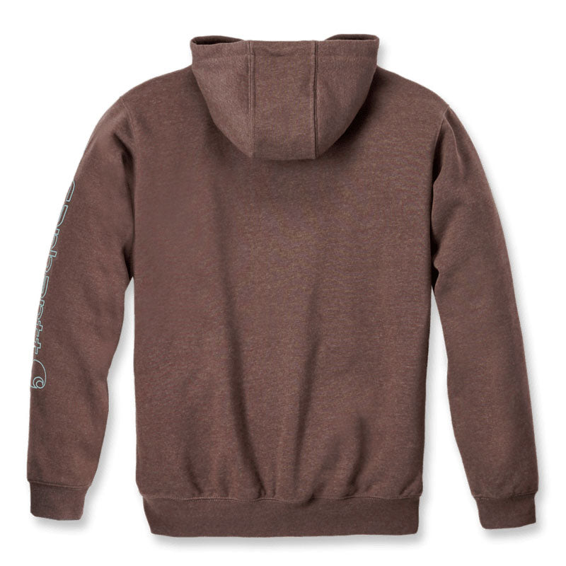 MIDWEIGHT SLEEVE LOGO HOODIE Mocha Heather