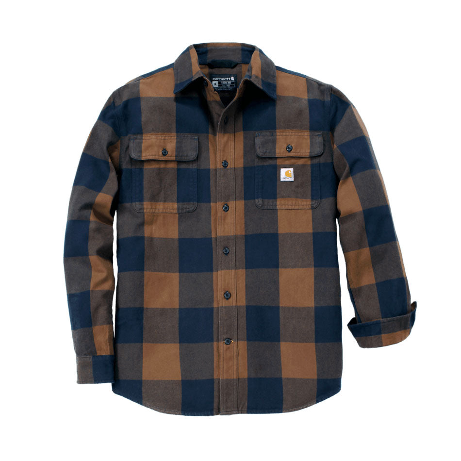 LOOSE FIT HEAVYWEIGHT PLAID FLANNEL SHIRT Red Duck
