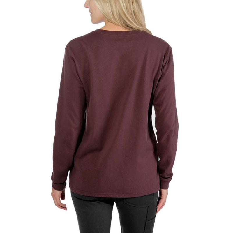 Women's POCKET LONG-SLEEVE T-SHIRT Deep Wine