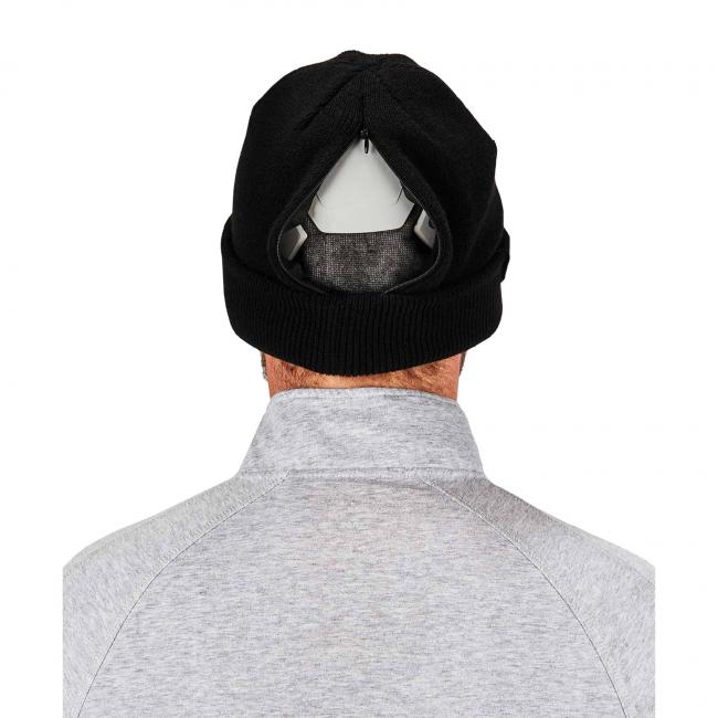 N-Ferno 6811ZI Zippered Rib Knit Beanie Hat (Bump Cap Included)
