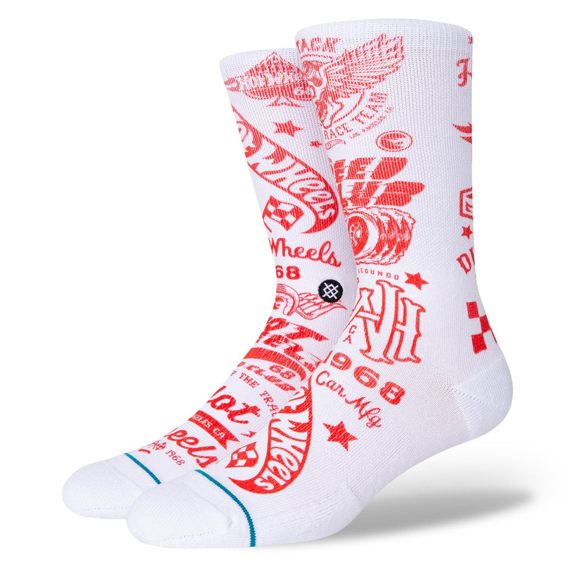 INFIKNIT CASUAL HOT WHEELS Crew Sock White