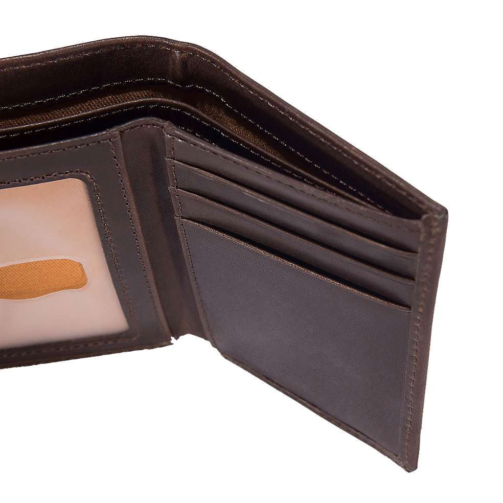 OIL TAN LEATHER TRIFOLD WALLET Dark Brown