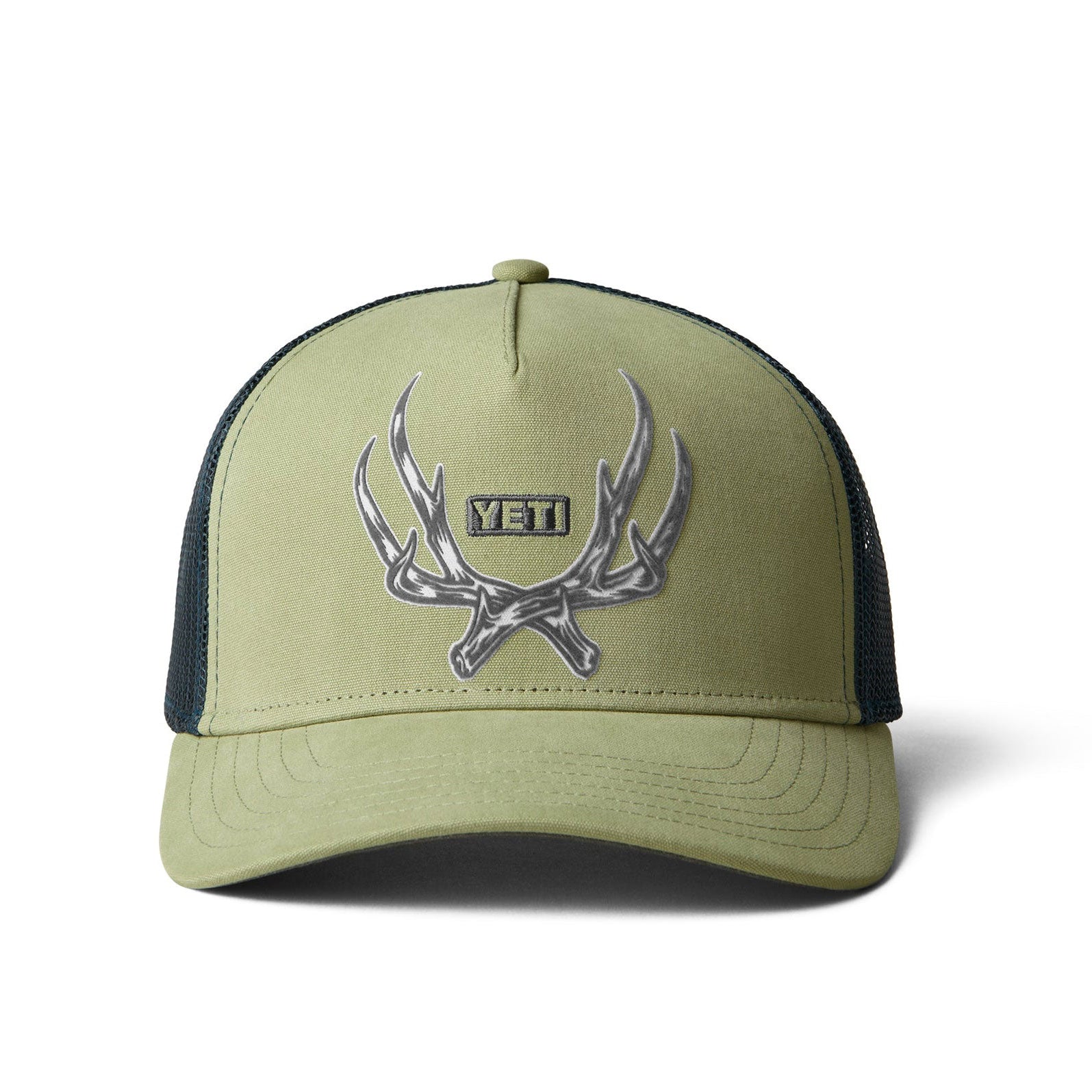 ANTLER BADGE TRUCKER HAT Light Olive