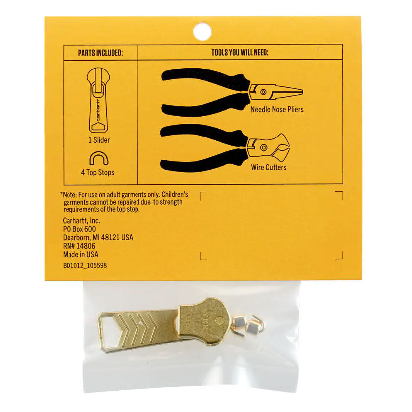 Carhartt 10 Zipper Slider Repair Kit, One Size, Brass 