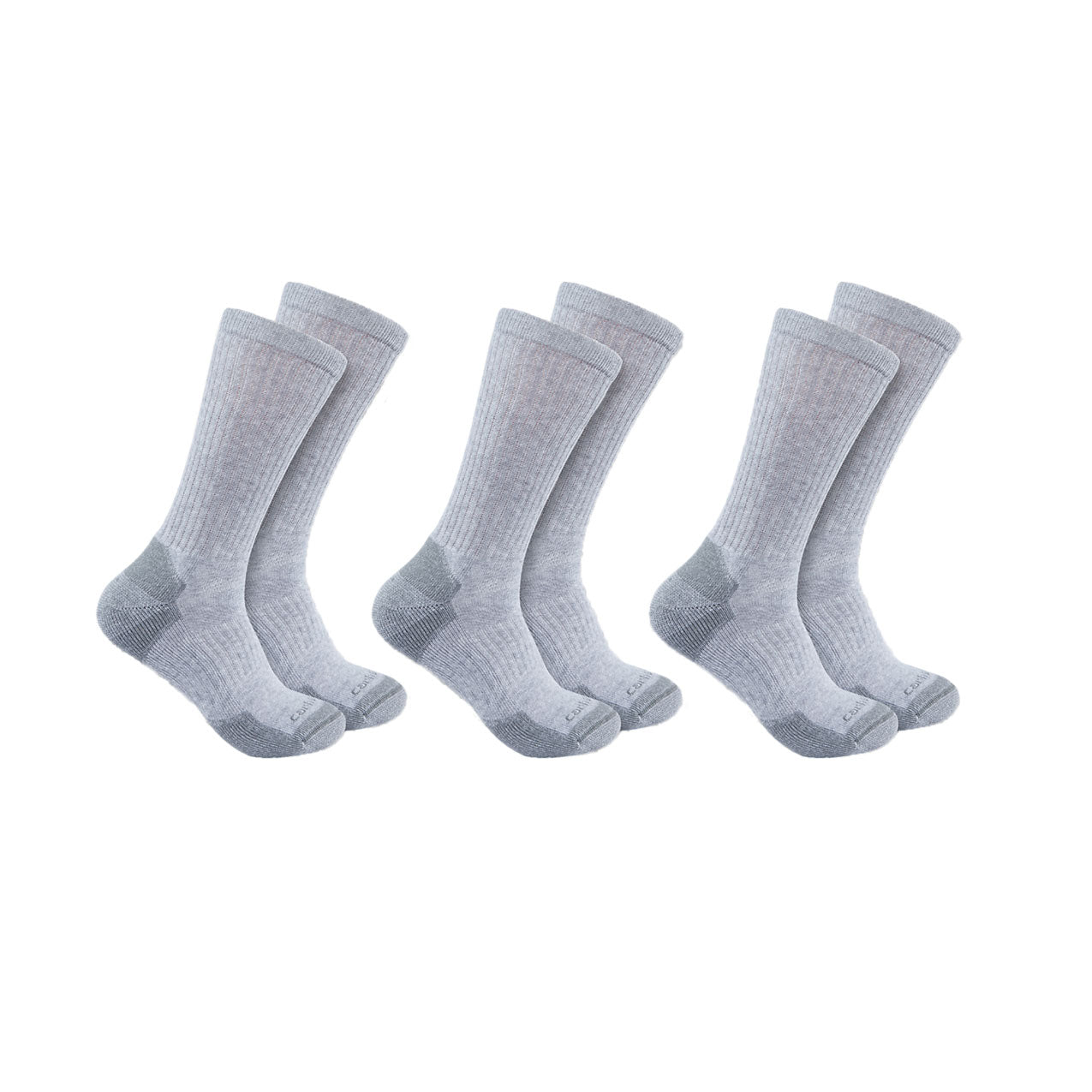MIDWEIGHT COTTON BLEND CREW SOCK 3 Pack Heather Grey