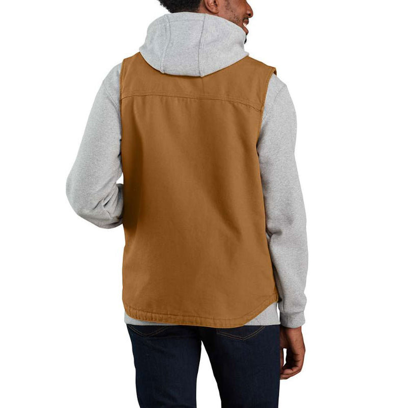 LOOSE FIT WASHED DUCK SHERPA-LINED MOCK-NECK VEST Carhartt Brown